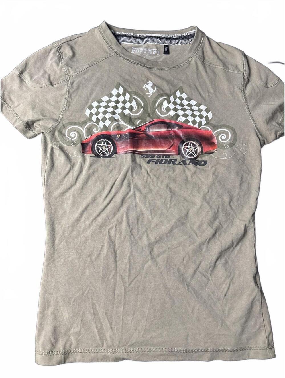 Ferrari 599 GTB Fiorano Graphic T-Shirt Olive Green Size S
